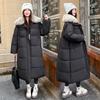 Medium and long style feels super coat, big and good-looking down cotton clothes, new fur collar women, small men in winter