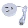 3 Port USB Desk Grommet Hole Round Desktop Charging Station USB Embedded Power Adapter Charging Cable Connector