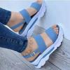 Fashion Women's Sandals 2025 Summer Beach Casual Heeled Sandal Platform Elegant Wedges Ladies Shoes Buckle Strap Luxury Footwear Size 43