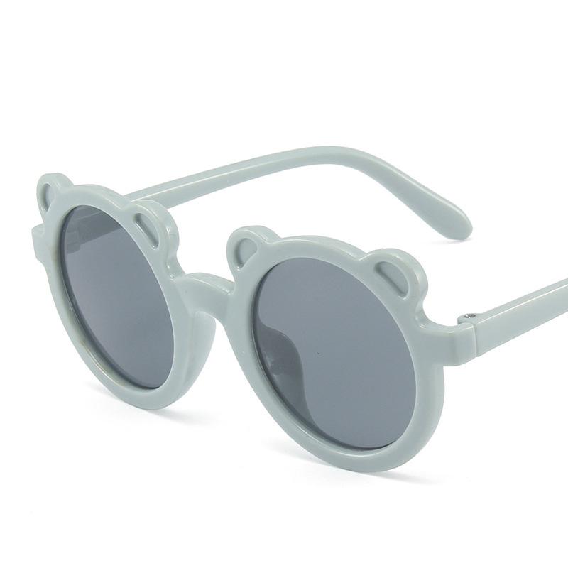 Винтажные детские очки для девочек, защитные очки для мальчиков, солнцезащитные очки в форме медведя с рисунком UV400, милые классические детские круглые очки