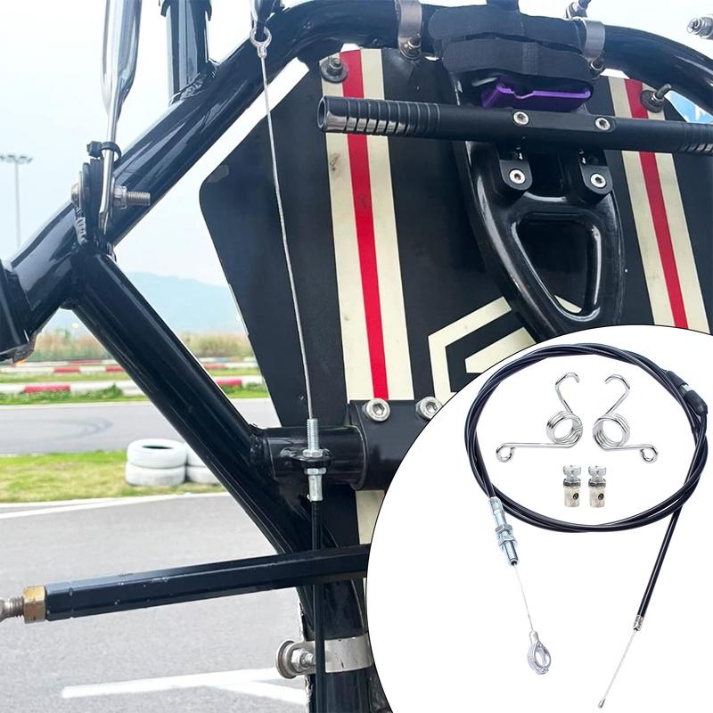 Комплект троса дроссельной заслонки Go Kart Аксессуары Детали Возврат тормоза Пружины дроссельной заслонки 75 дюймов Улучшенный трос дроссельной заслонки Портативный Go Kart