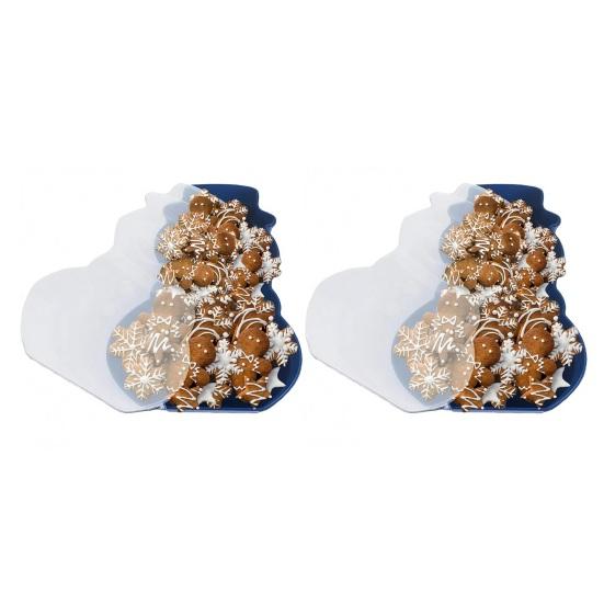 1/2Pcs Christmas Serving Tray with Lid Snacks Cookies Cosmetics Stationery Holiday Container Festive Gift Organizer