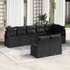 vidaXL 8-piece Garden Sofa Set with Cushions Black Rattan, vidaXL 2-seater Garden Sofa with Cushions 3346433
