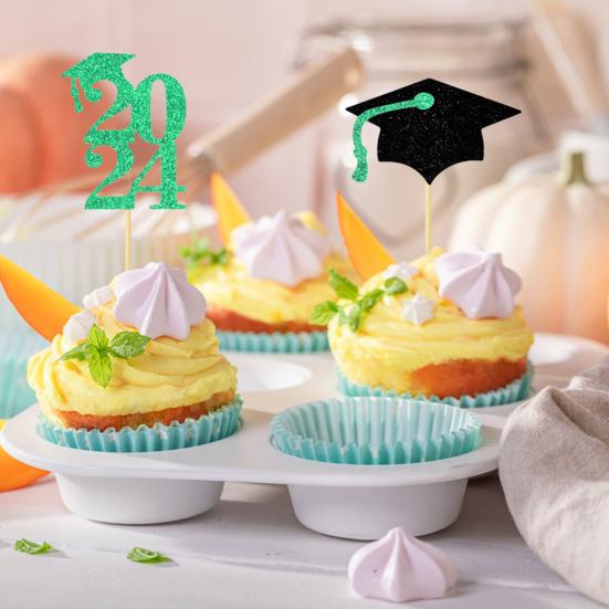 12 шт. Выпускной торт Топперы 2024 Выпускная тематическая вечеринка Кекс Десерты Фруктовые пироги Печенье Украшения Новинка Товары для сбора студентов