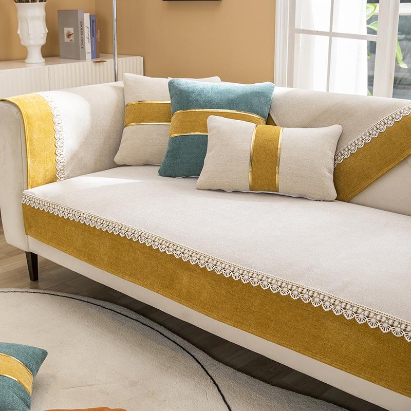 Сплошной цвет, высококачественный чехол для диванной подушки, тканевое полотенце, нескользящее, простой, современный, приятный для кожи, четырехсезонный, универсальный спинка