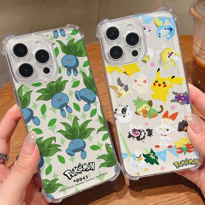 Милый чехол для телефона с Покемонами в стиле аниме для IPhone 16e 16 15 14 13 12 11 Mini Pro Max X XR XSMax 7 8 Plus, прозрачный чехол, защищающий от падений