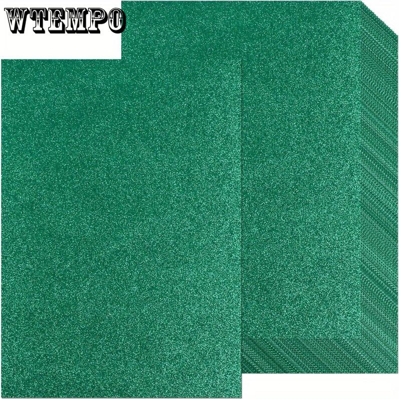 19sheets Green Glitter Cardstock One-sided Non-Adhesive 8.3 X 11.7Inches for DIY Crafts, Art Projects, Party Decor, Gift Box Wrapping 250GSM/92lb