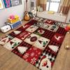 Веселый рождественский красный клетчатый коврик с изображением лося, Санты, снеговика, рождественской елки, ковер для дома, гостиной, спальни, дивана, декор, противоскользящий напольный коврик
