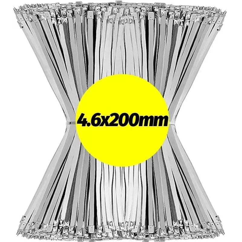 20/200 шт. кабельных стяжек из нержавеющей стали, многоразовые, самоуплотняющиеся, крепежные кольца, кабельные стяжки, многоцелевой металлический крепеж, кабельный органайзер