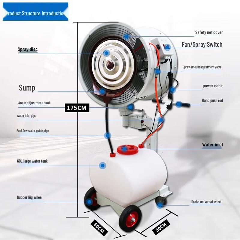 Kedehe 750W Industrial Dual-Motor Humidifier CN plug (adapter included)