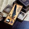 English Calligrap Feather Pen Set Vintage Advertising Gift Ink Pens Dip Water Metal Fountain Pen-s Sets Birthday Gift Box 5 Nibs
