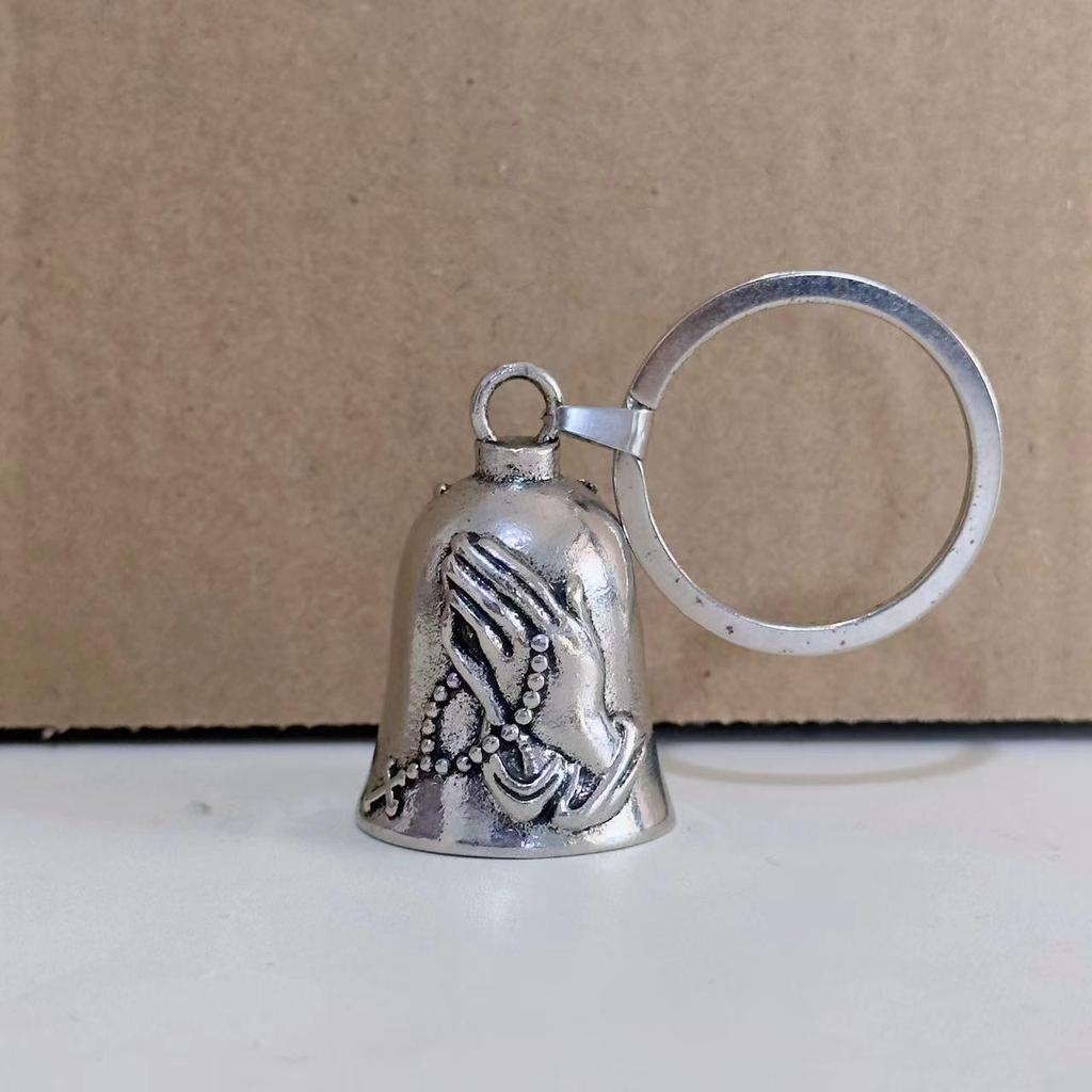 Vintage Zinc Alloy Angel Wings Bell Keychain for Bikers