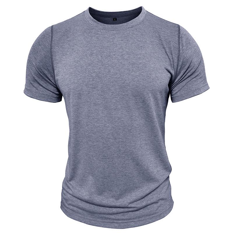 Summer Classic Men's Round Neck Tough Guy Solid Color T-shirt