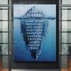 Ice Mountain Success Quote Motivational Canvas Painting Nordic Modern Posters and Prints Wall Art Pictures for Home Decoration