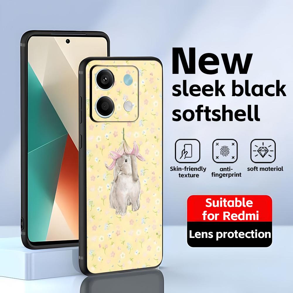 Пасхальный чехол для телефона Redmi Note 14 13 12 11 Pro Plus S 5G 14C A3, мягкий черный чехол для телефона