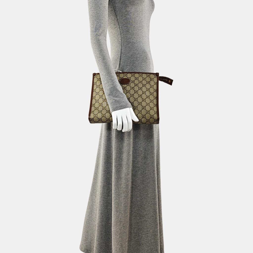[Pre-Owned] Gucci Beauty Case With Interlocking G 'Beige/Ebony/Brown Sugar' - Very Good #1V05W8K