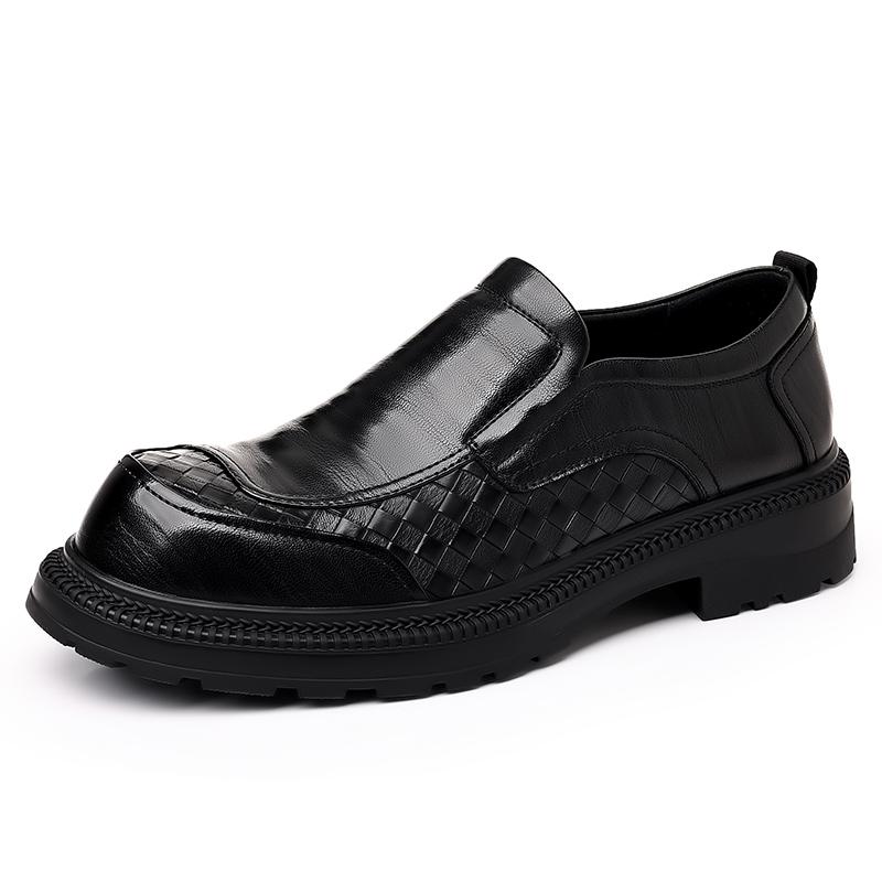 Slip On Business Men'S Leather Shoes Gentleman British Style Daily Office And Work  Adult Luxury Shoes Black Classic