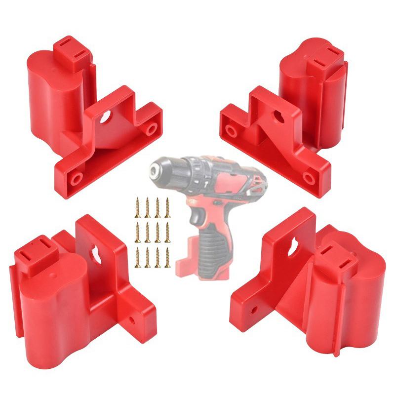 2/4/6Pcs Tool Holder Mount Compatible For M12 12V Drill Tool Hangers Abs Plastic Tool Battery Holder For Power Tool