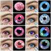 MillCreek 1par Halloween Cosplay Contact Lens Comic-Con Pink Blue Bright Anime Lens For Eyes Using 14.5MM Soft Girl Lens Large Pupils Lens