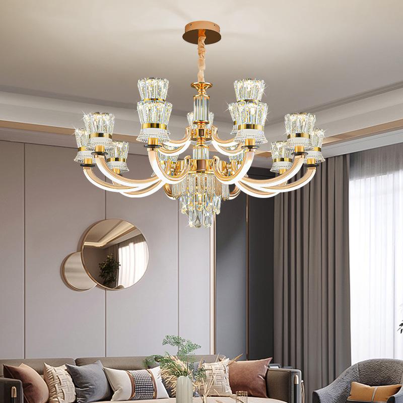 Хрустальная люстра для гостиной, современная простая атмосфера, для спальни, столовой, для гостиной, люстры