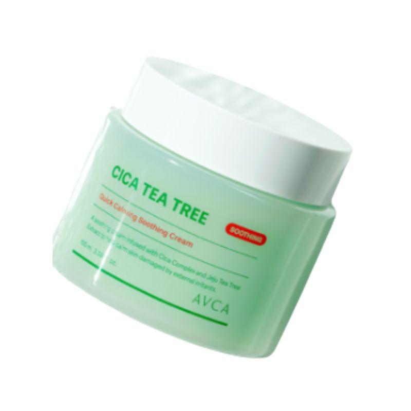 AVCA Quick Calming Cica Tea Tree Rebalancing Soothing Cream Hydrating Skin Relief Moisturizer 100ml