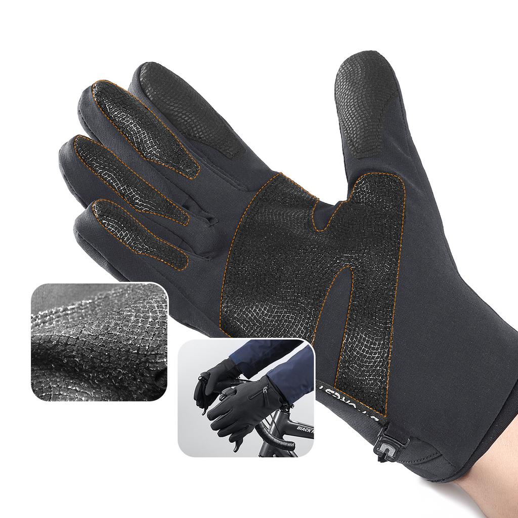 Winter Sport Touchscreen Gloves - Anti-Slip Black (Size L)