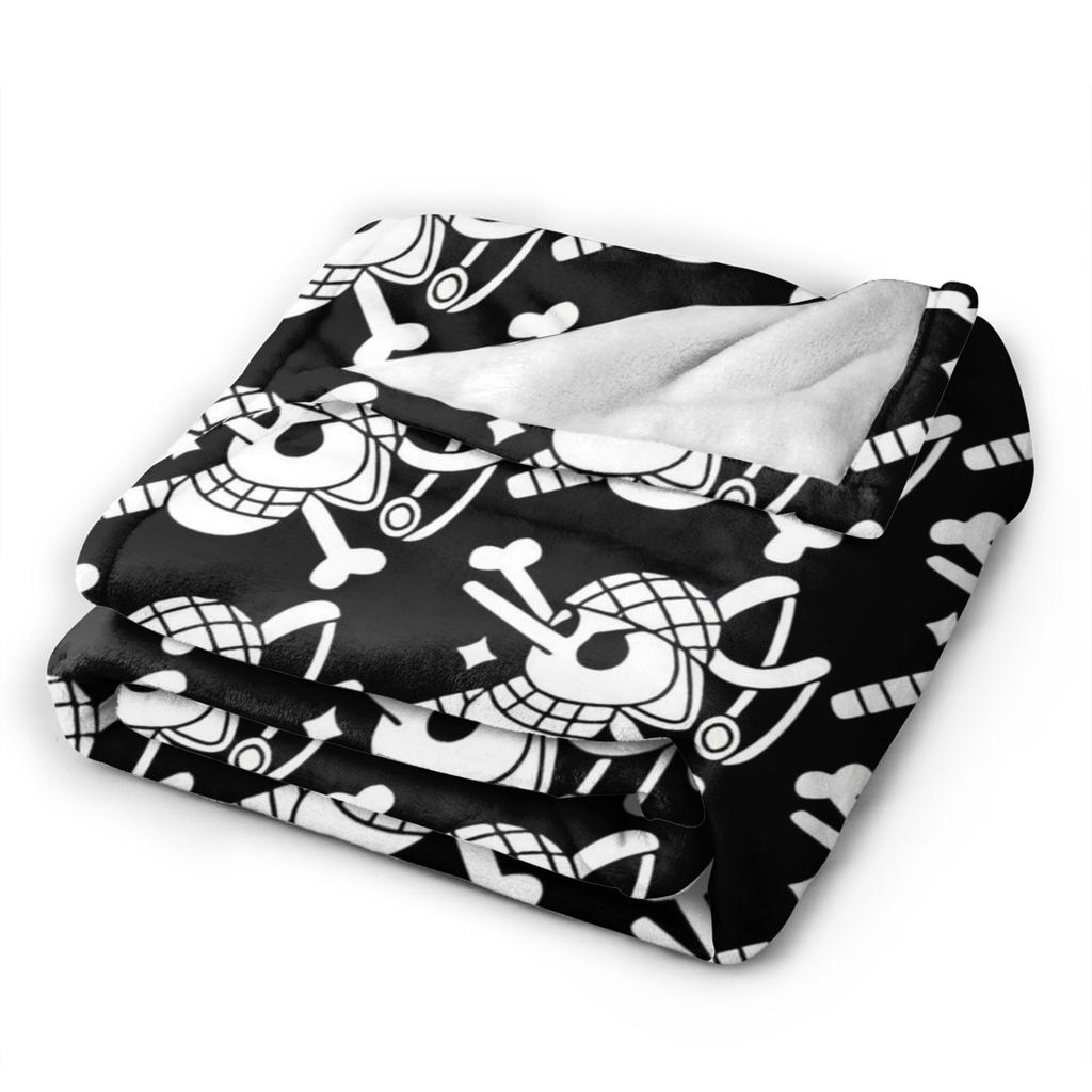 Usopp Jolly Roger Velvet Throw Blanket Luffy Anime Blanket for Home Office Super Warm Bedding Throws,