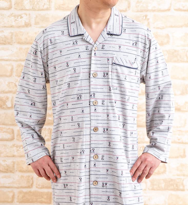 Маска для сна для глаз Мягкая и гладкая трикотажная ткань с собачкой Длинная передняя часть Размеры 32011 Пижама K's, Принт, 100% хлопок, Приятная к коже, Рукава, Прорезь,