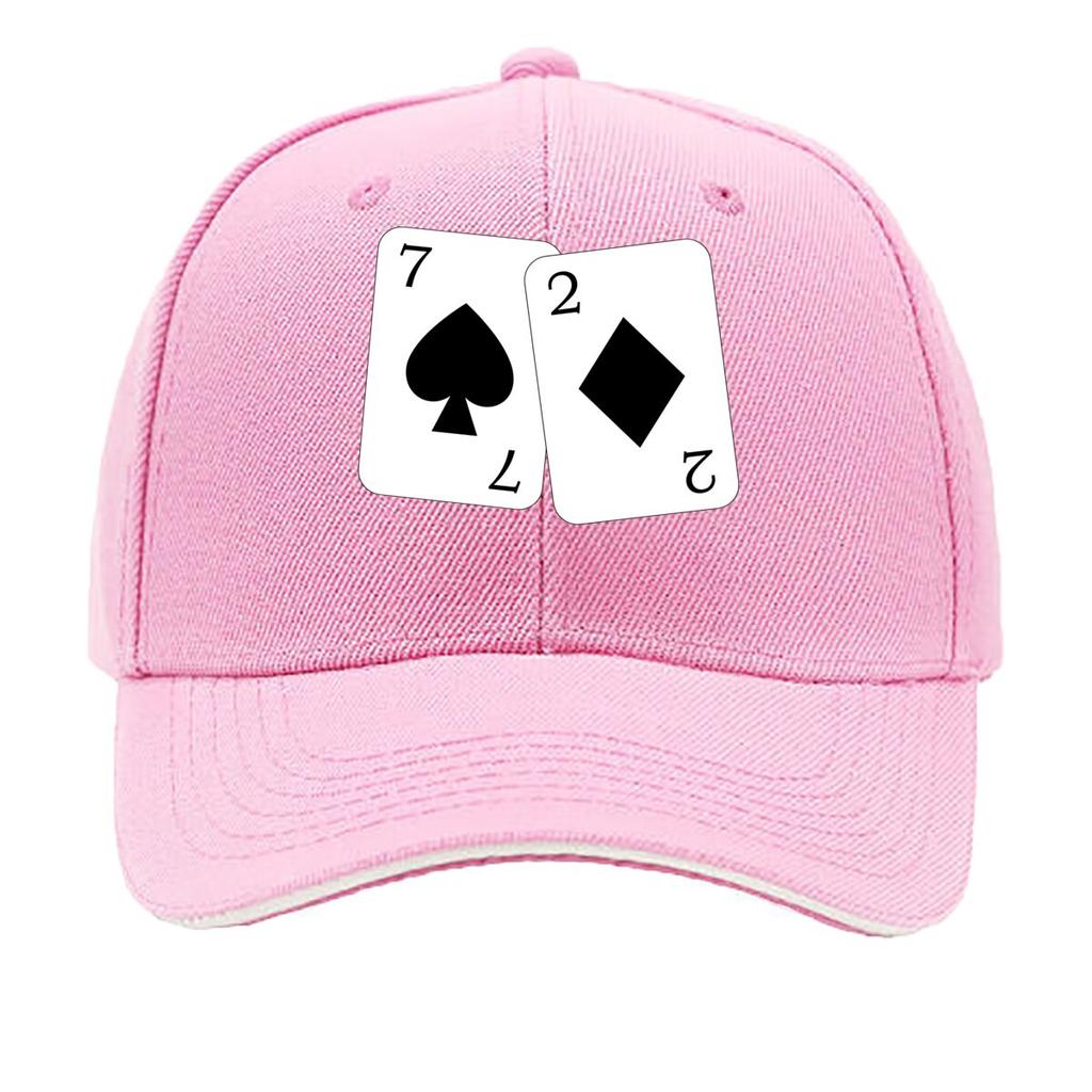 Classic Spade 7 Diamond 2 Card pattern Sandwich Baseball Cap For WoUnisexs Unisex FeUnisex Beach Dad Hat