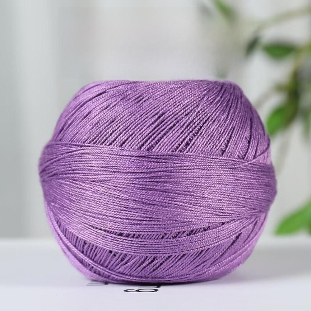 Solid Color Mercerized Yarn Size 7 Crochet Thread Yarn Durable Lace Yarn Bundle  for DIY Knit