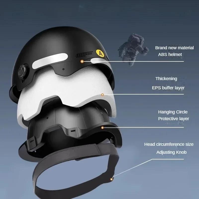 Bicycle Safety Helmet Men's and Women's Adult Children Cartoon Electric Bicycle Motorcycle Half Helmet with Goggles