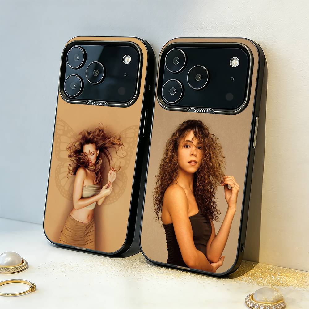 M-Mariah C-Carey Singer Phone Case For iPhone17 16 15 14 13 12 Pro Max Grey Black Matte Laser Metallic Aurora Funda