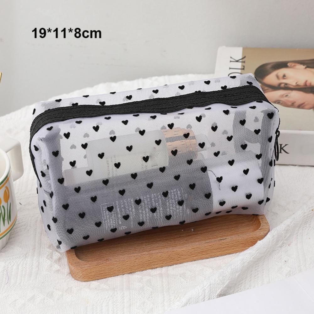 Прозрачная косметичка в форме сердца для женщин, многофункциональная сумка-органайзер для губной помады