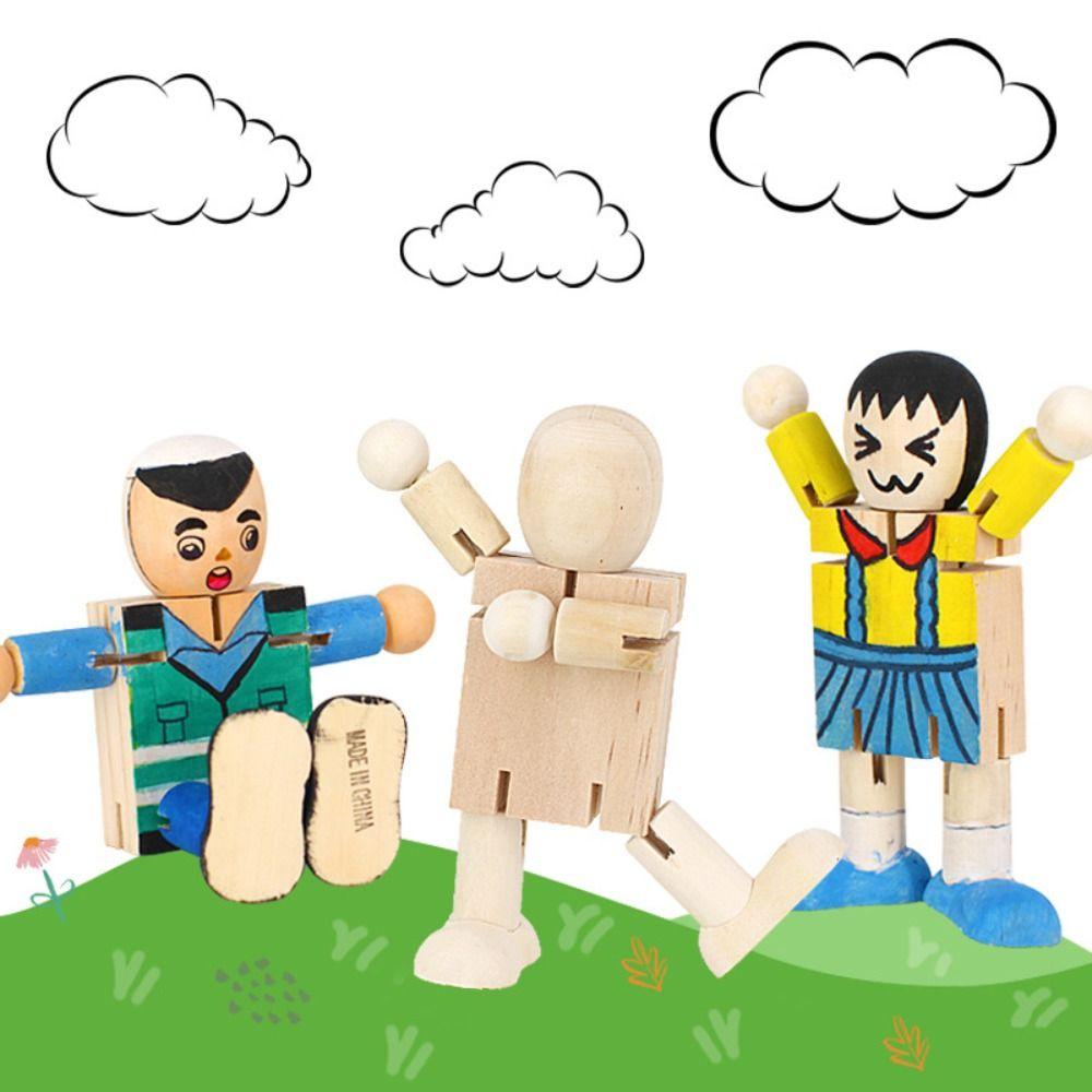 Handicraft Toy Graffiti Puppet Craft Toy Wooden Handicraft Toy  Chidlren Gifts