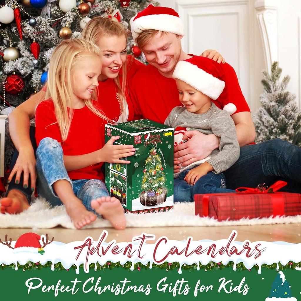 MOULD KING 10089 10090 Рождественский строительный блок Волшебная рождественская музыкальная шкатулка со светодиодными деталями Модель Рождественское украшение в подарок