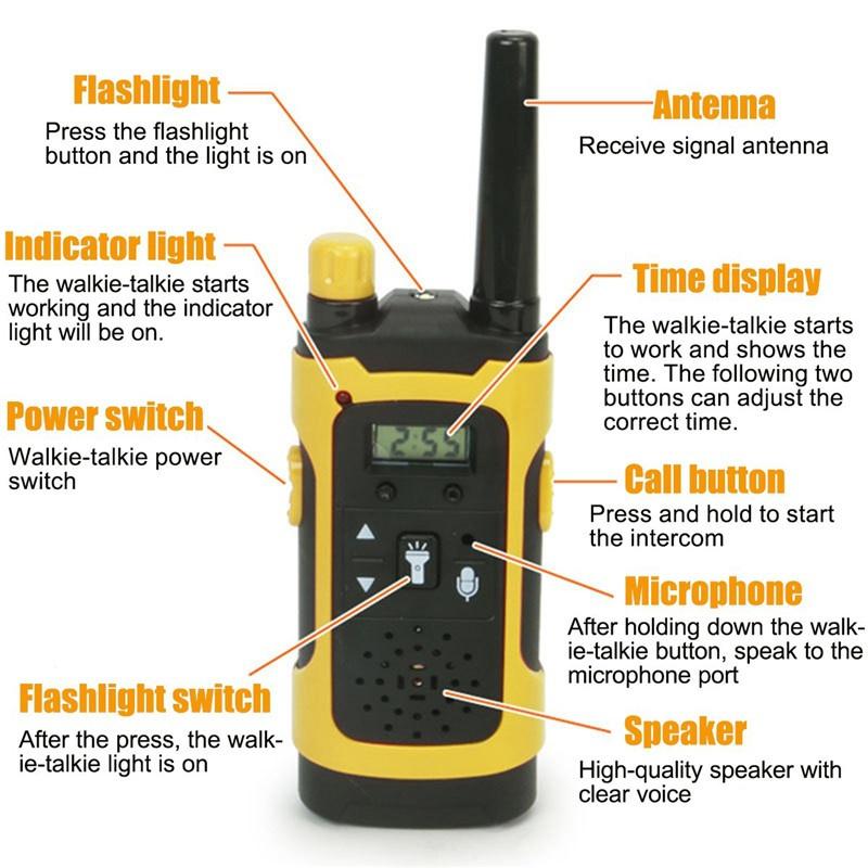 2 шт., рация с дистанционным управлением, радио двойного назначения, электронные портативные детские игрушки для девочек и мальчиков, походы, походы, подарки на день рождения, Рождество [со светодиодной подсветкой]