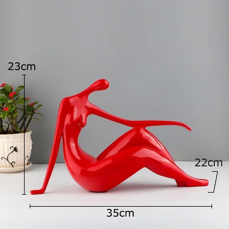 Статуэтка Йоги Абстрактное Произведение Искусства Украшения Настольное Украшение Минималистичный Персонаж Йоги Скульптура из Смолы Современный Декор для Дома