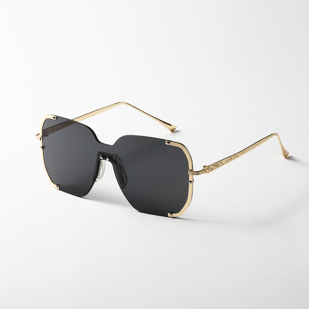 Очки без оправы Большие Закрывающие лицо Панк Металлические Солнцезащитные очки Женские Квадратные Солнцезащитные очки Мужские