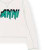 Ganni Ss23 Letter Logo Print Color Block Stitch Design Round Neck Sweatshirt Women sweatshirt White T3459-135