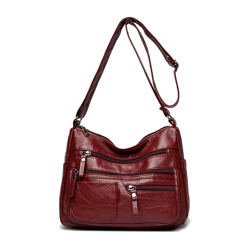 Большая вместительная сумка через плечо женская сумка через плечо многослойная ПУ сумка для мам среднего возраста