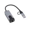 5G USB 3.0 Ethernet Adapter 5000Mbps High Speed 2 in 1 USB A Type C to RJ45 LAN Adapter for PC Laptop