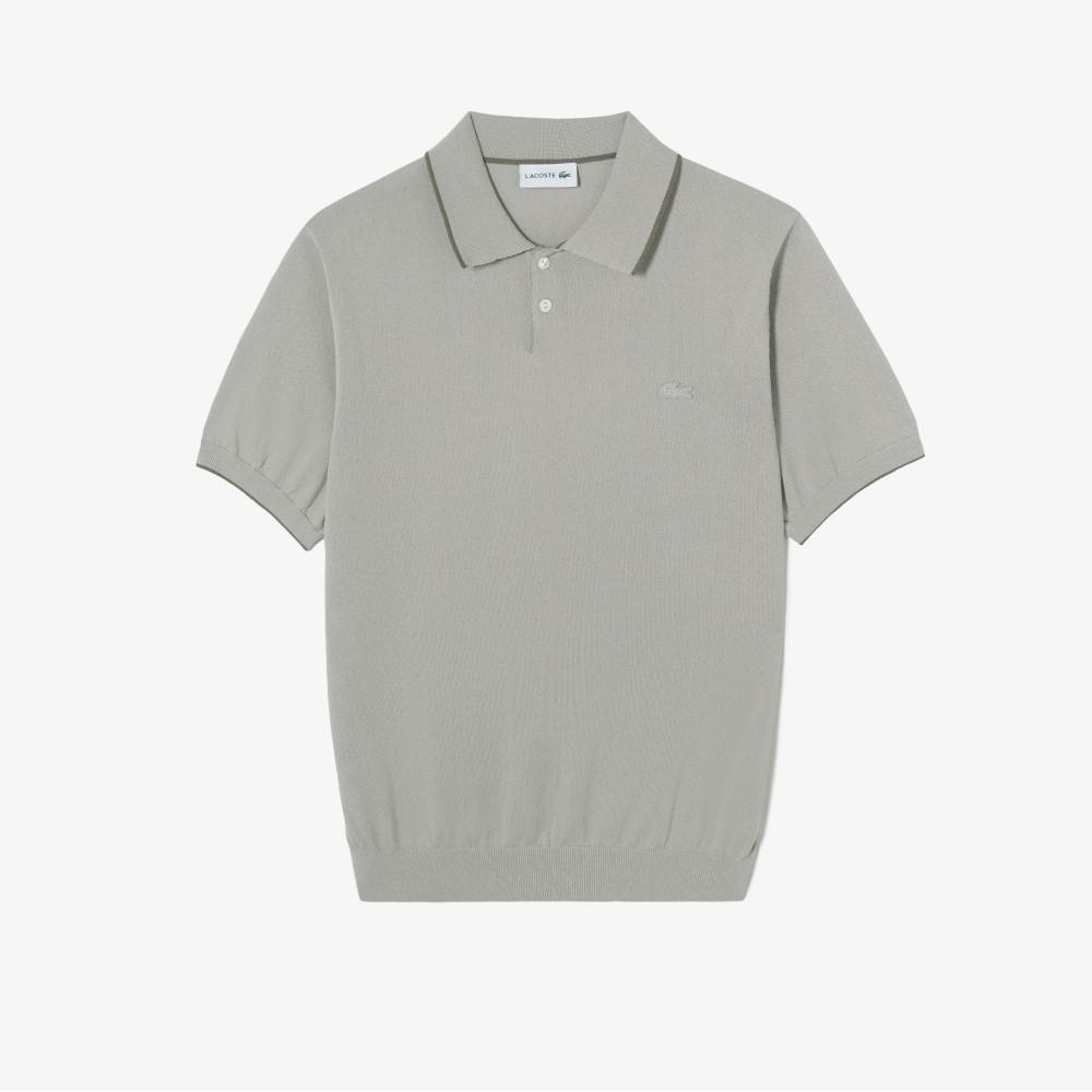 [Lacoste] Men's Tipped Paper Short Sleeve Sweater Polo Shirt PH744E-56GCCA
