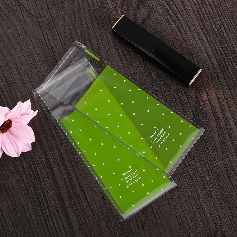100pcs/lot Cute Bow Wedding Favors Self-Adhesive Plastic Pocket Lipstick Bag OPP Bags Gift Packages