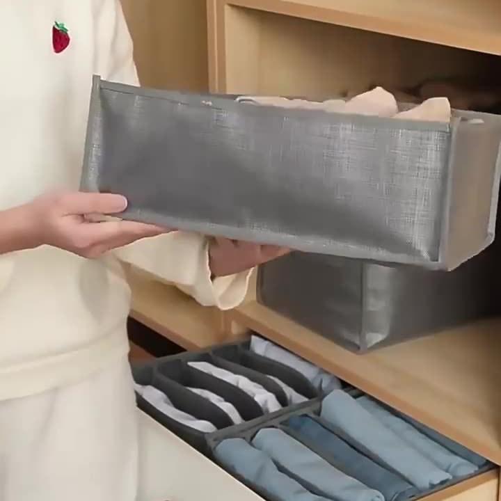 Коробка для хранения в шкафу: Разделитель для носков, нижнего белья и брюк, нетканый, портативный