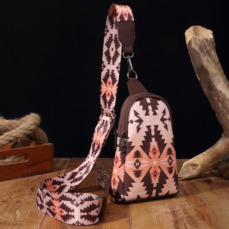 Винтажная богемная женская сумка-клатч с принтом на холсте, сумка через плечо на груди