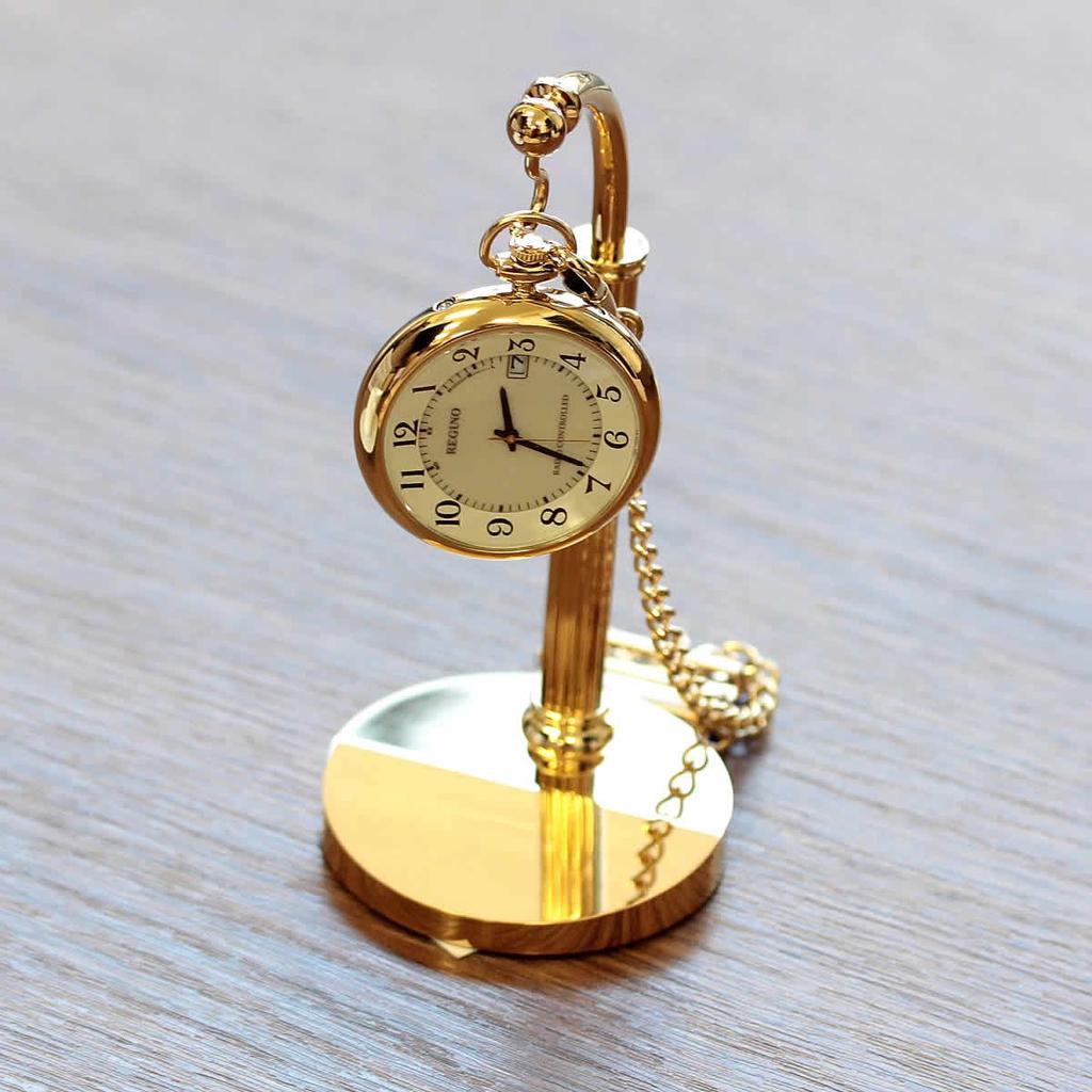 Карманные часы CITIZEN REGUNO, радиочасы на солнечных батареях и подставка для карманных часов [Citizen] KL7-922-31 (Золотой цвет)