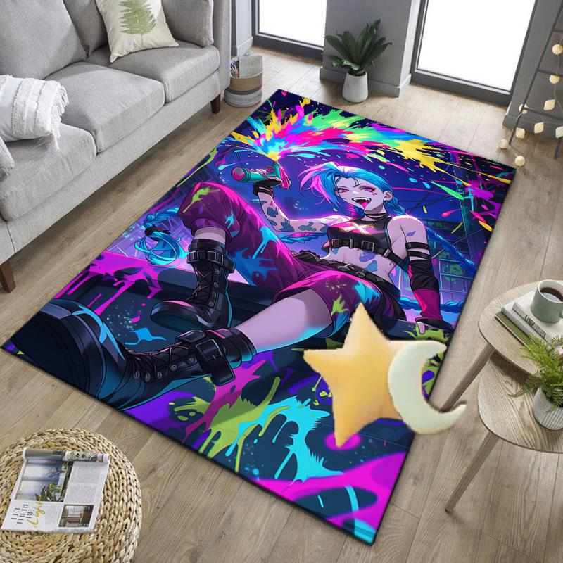 Fantasy Warrior Jing Office Rug Chair Mat, Game Carpet, Suitable for Front Door, Bedroom, Living Room, Desk, Holiday Gift