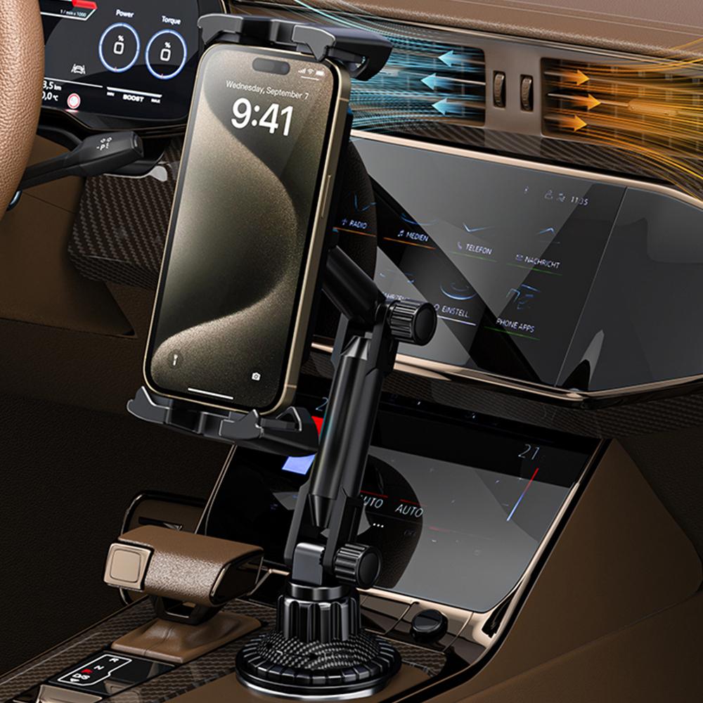 Universal Car Cup Holder Phone Mount – Adjustable Stand for iPhone 15/14 Pro Max, FOR Samsung Galaxy S23, FOR iPad Mini