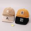 Soft Brim Corduroy Baby Baseball Cap Spring Autumn Letters Embroidery Peaked Hat Casual Outdoor Infant Toddler Sun Visor Hat