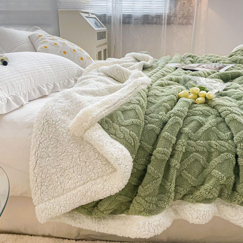 Single/Queen/Super King Thicker Fleece Throw Blanket for Bed or Sofa , Soft Plush Blanket
